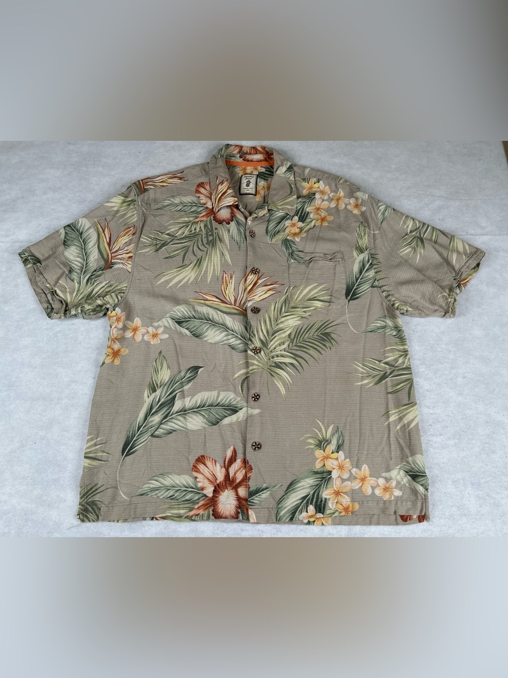 Jamaica Jaxx Shirt Men's 2XL Silk Hawaiian Button Tropical Aloha Beach